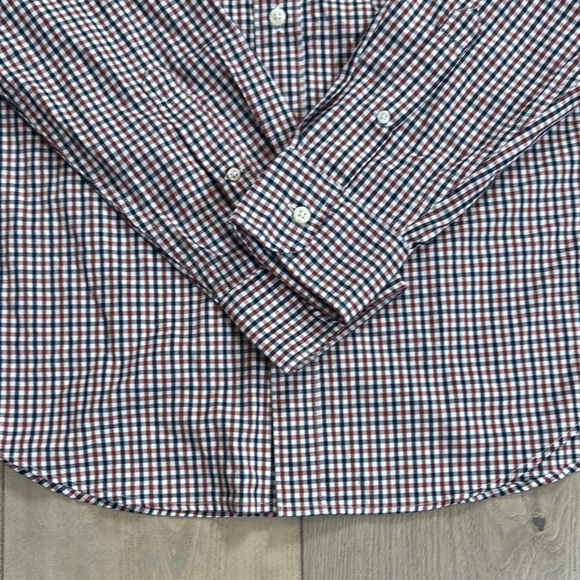 J. Crew Men's Casual Button Down Shirt - Red and Blue Checkered - Picture 5 of 7